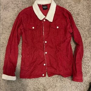 Mens Corduroy Coat red